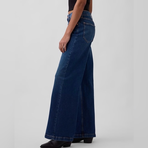 GAP High Rise Stride Wide Leg Jean Women’s 28 / 6 Regular Dark Wash. Worn Once! - Picture 2 of 14
